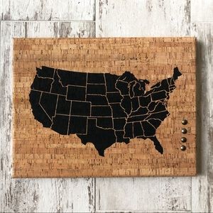 Cork Board Wall Decor | US Pin Map